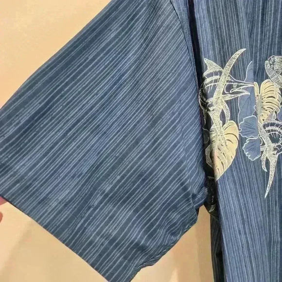 Guy Harvey AFTCO Bluewater Short Sleeve Button-up Hawaiian Shirt Men's Sz L - Picture 4 of 12